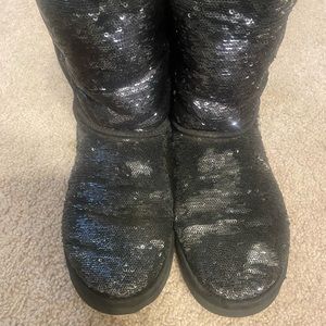 UGG Australia Black and Silver Sequin Boots *Firm*